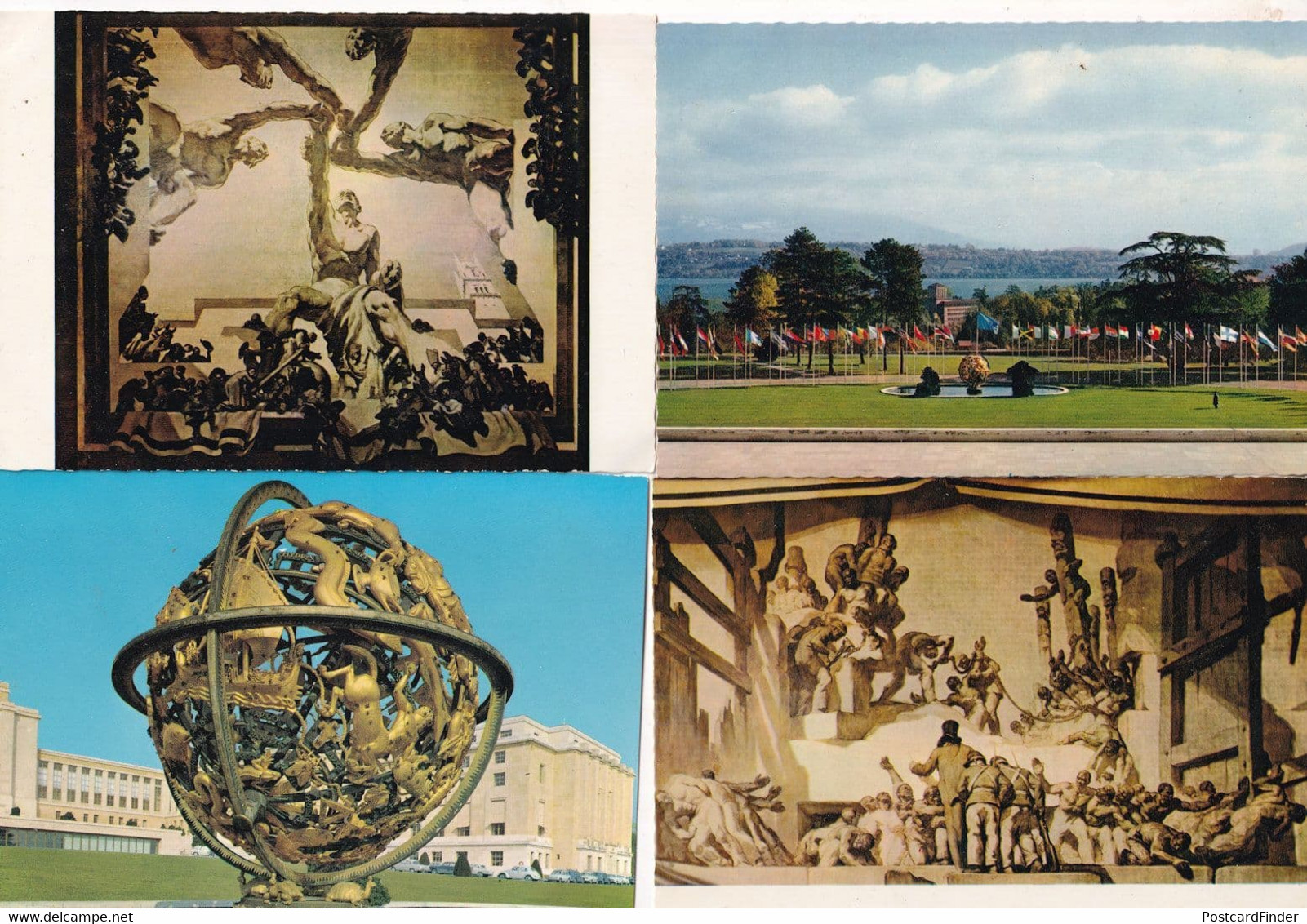 Switzerland Geneve Palais Des Nations Cour Du Secretariat 4x Postcard S - Le Crêt