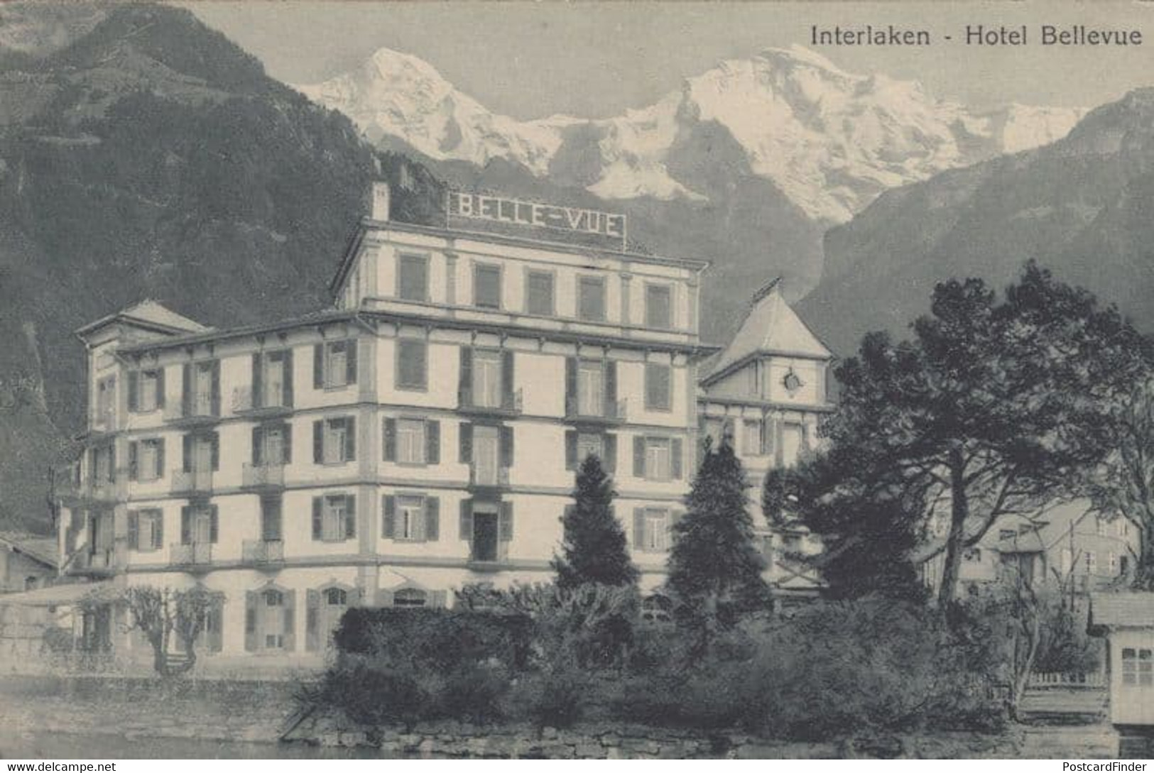 This Is The Hotel We Stayed At Hotel Bellevue Intelaken Postcard - Bellevue