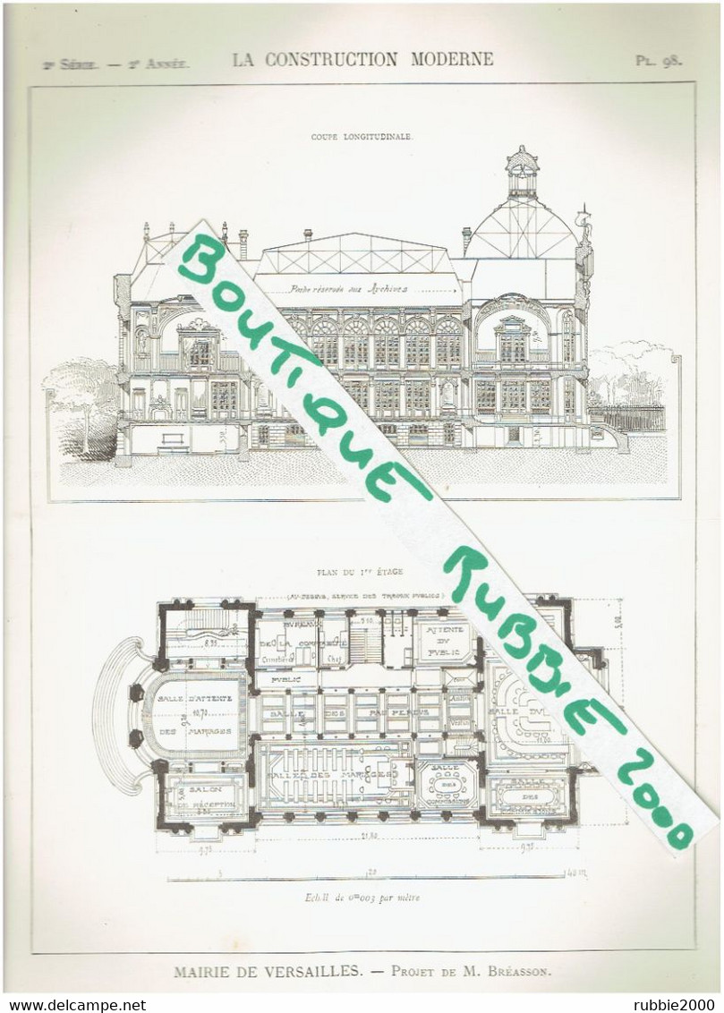 4 PLANS DESSINS 1896 PARIS 4° DEPENDANCES DU BAZAR DE L HOTEL DE VILLE 6 TER RUE DU CLOITRE NOTRE DAME ARCHITECTEPAPINOT - Paris