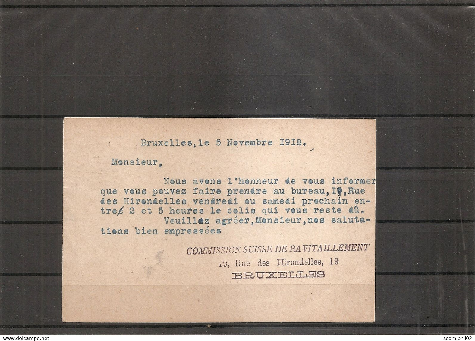 Belgique - Gouvernement Général De La Guerre 14/18 (  ( EP De 1918 De Bruxelles Vers L'intérieur à Voir) - OC1/25 Gouvernement Général