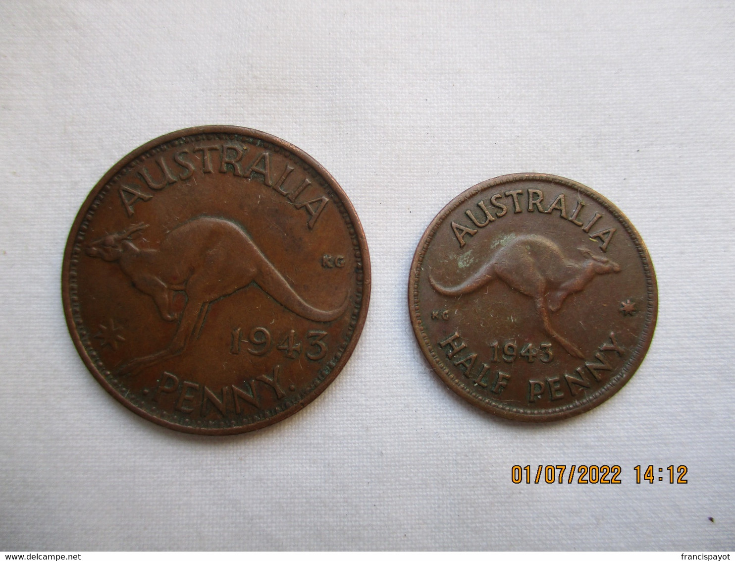 Australia: 1/2 Penny + 1 Penny 1943 - Penny