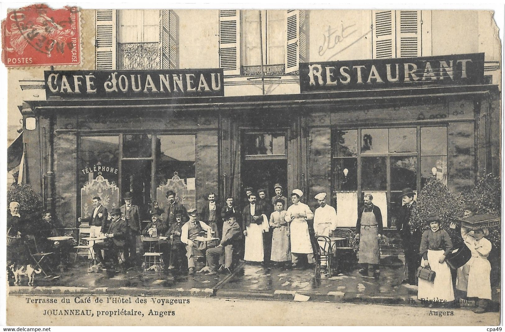 49  TERRASSE DU CAFE DE L' HOTEL DES VOYAGEURS JOUANNEAU PROPRIETAIRE  ANGERS - Angers