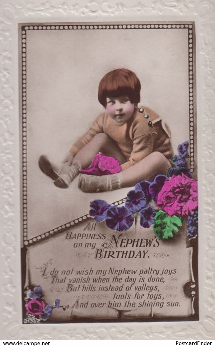 Gender Dysphoria Cross Dressing Nephew Antique Real Photo Birthday Postcard - Non Classés