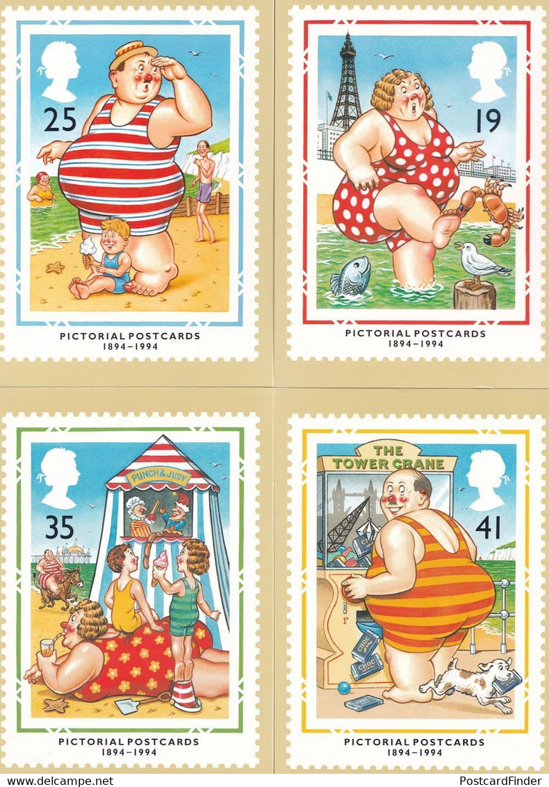Punch & Judy Pregnant Man LGBT 5x Comic Royal Mail Postcard S - Non Classés