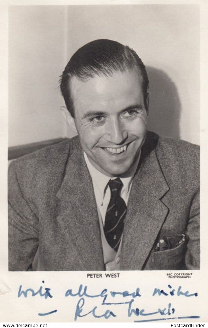 Peter West 1950s BBC Radio Cricket & Sports Commentator Hand Signed Photo - Cricket