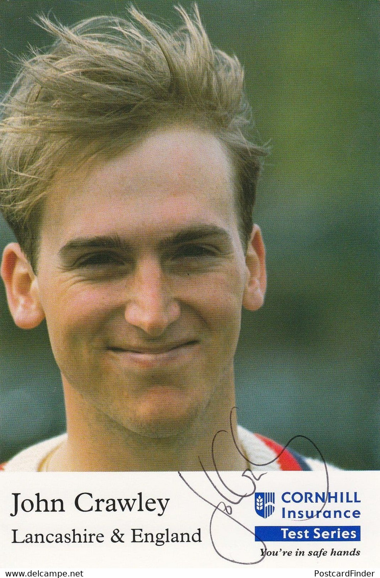 John Crawley Lancashire England Cricket Club Team Player Hand Signed Photo - Cricket