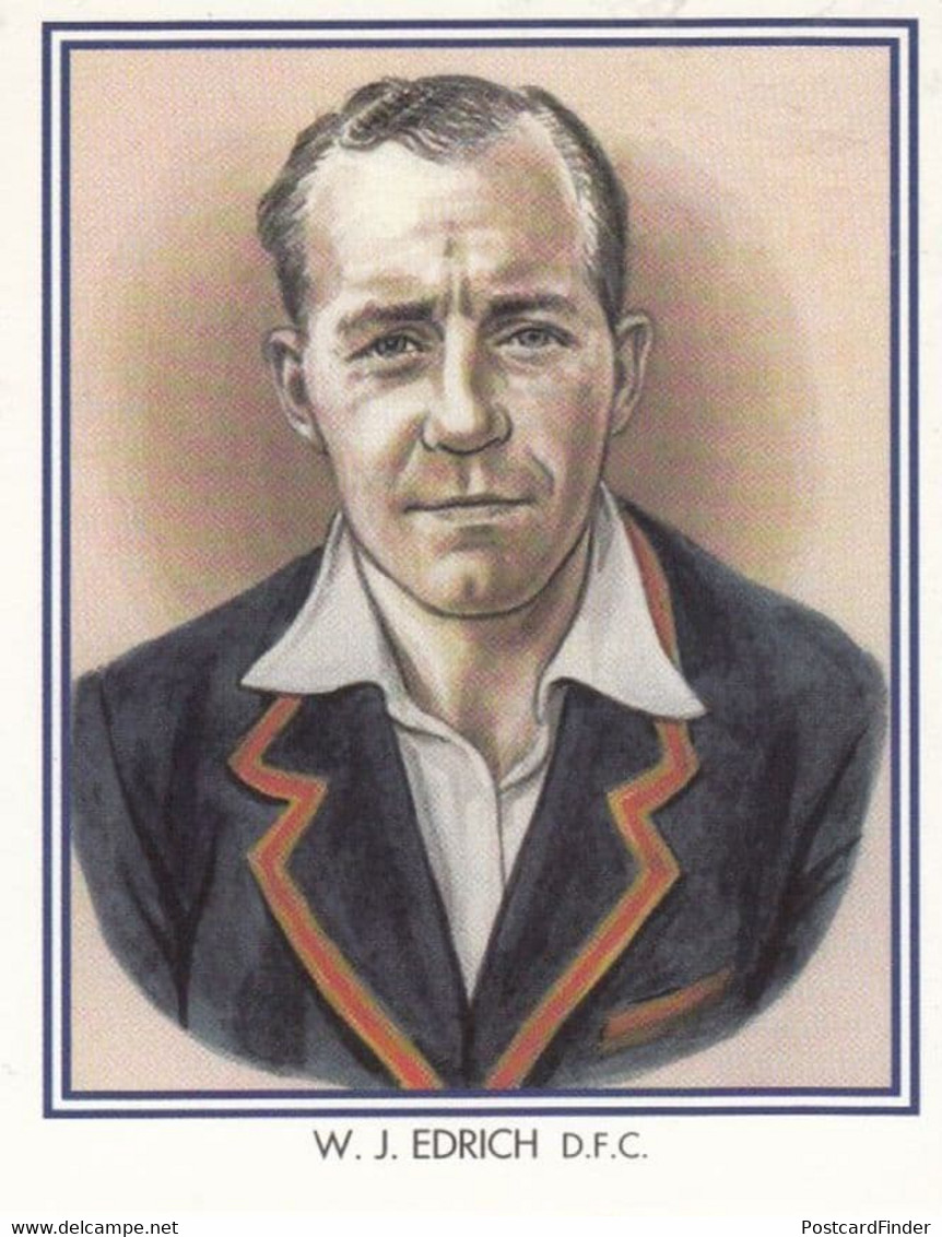 WJ Bill Edrich Middlesex Cricket Club Cricketer Rare Cigarette Card - Cricket