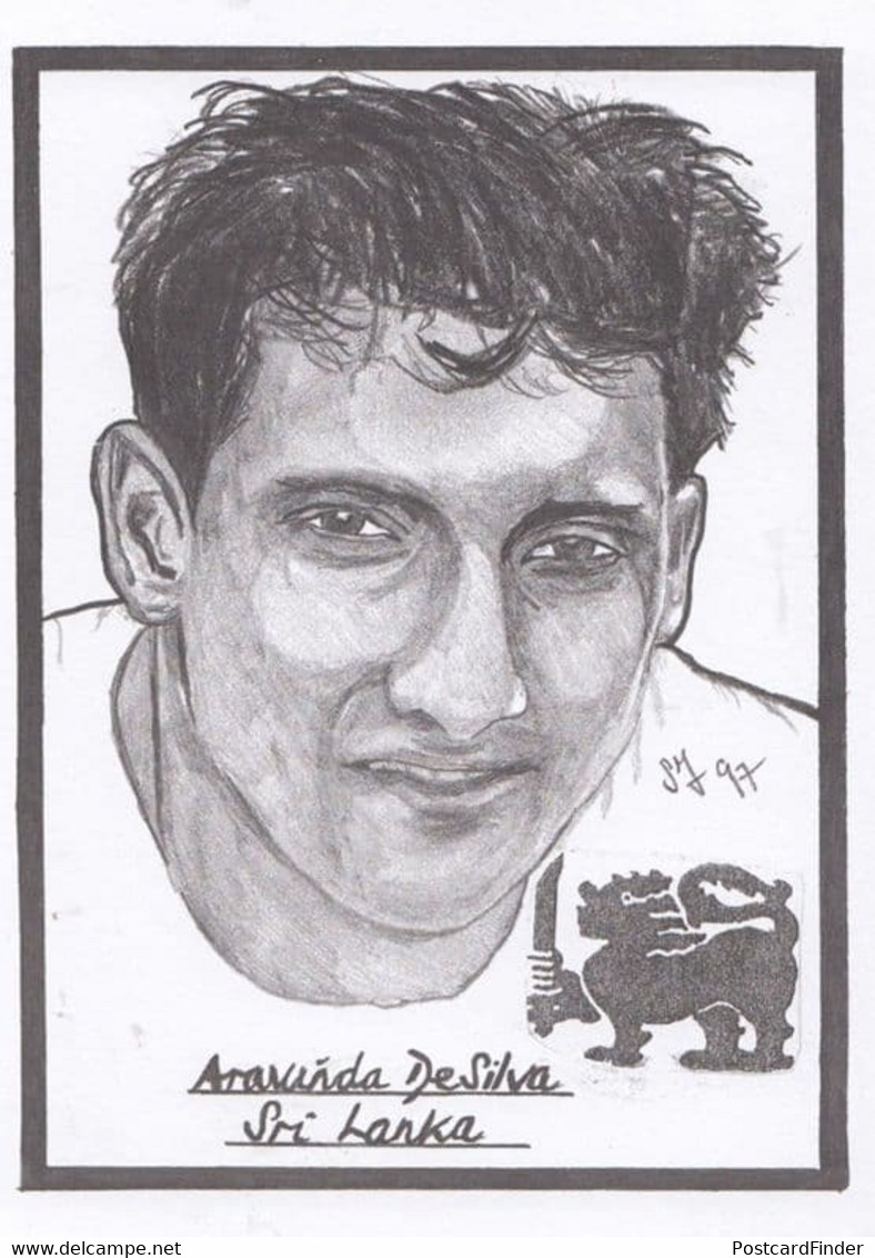 Aravinda De Silva Sri Lanka Cricket Artist Drawing Limited Edn Of 500 Postcard - Cricket