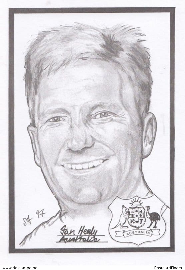 Ian Healy Australian Cricket Rare Artist Drawing Limited Edn Of 500 Postcard - Cricket