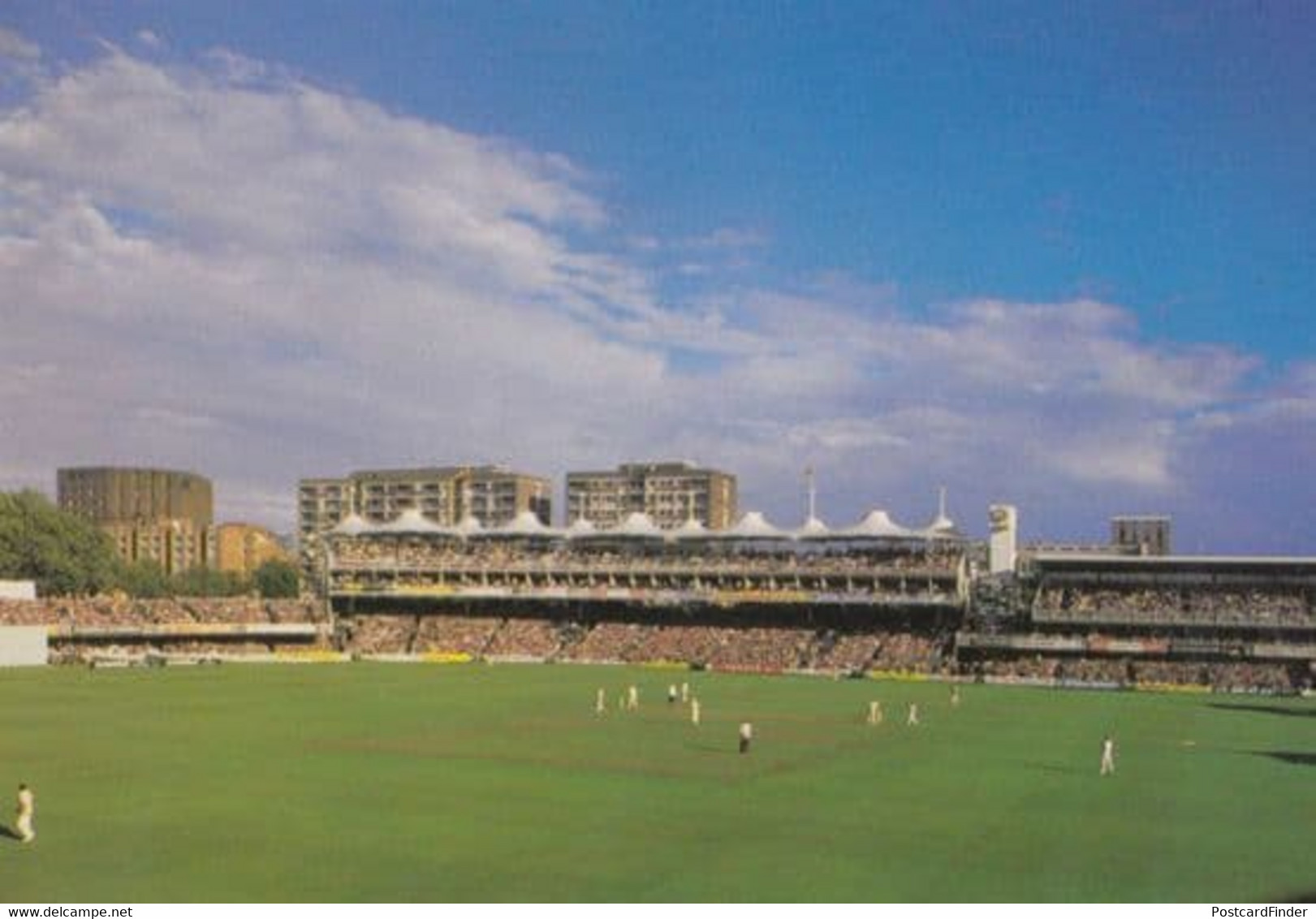 Lords Ground Match From Viewed The New Mound Stand In 1980s Cricket Postcard - Cricket