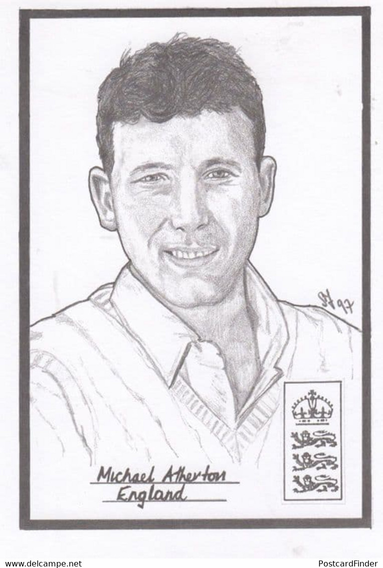 Michael Atherton English Cricket Rare Artist Drawing Limited Edn Of 500 Postcard - Cricket