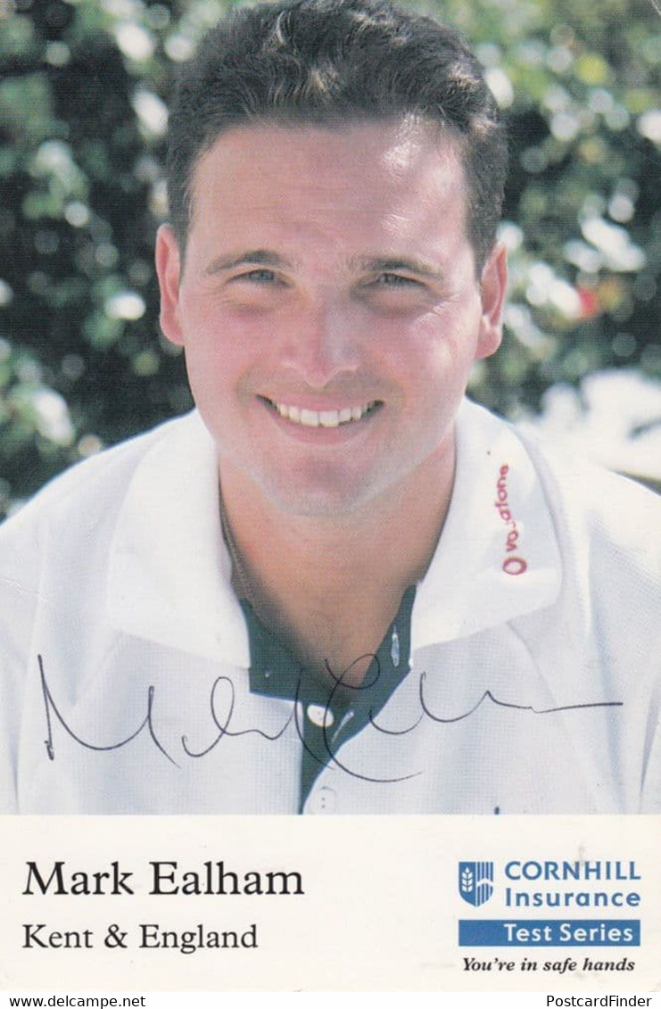 Mark Ealham Kent Cricket Club Hand Signed Card Photo - Cricket