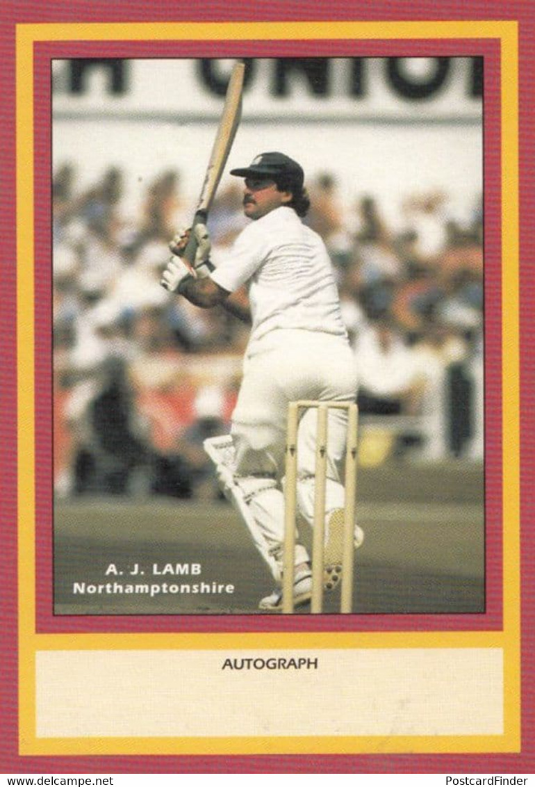 AJ Lamb Northamptonshire Limited Edition Vintage Cricket Trading Photo Card - Cricket