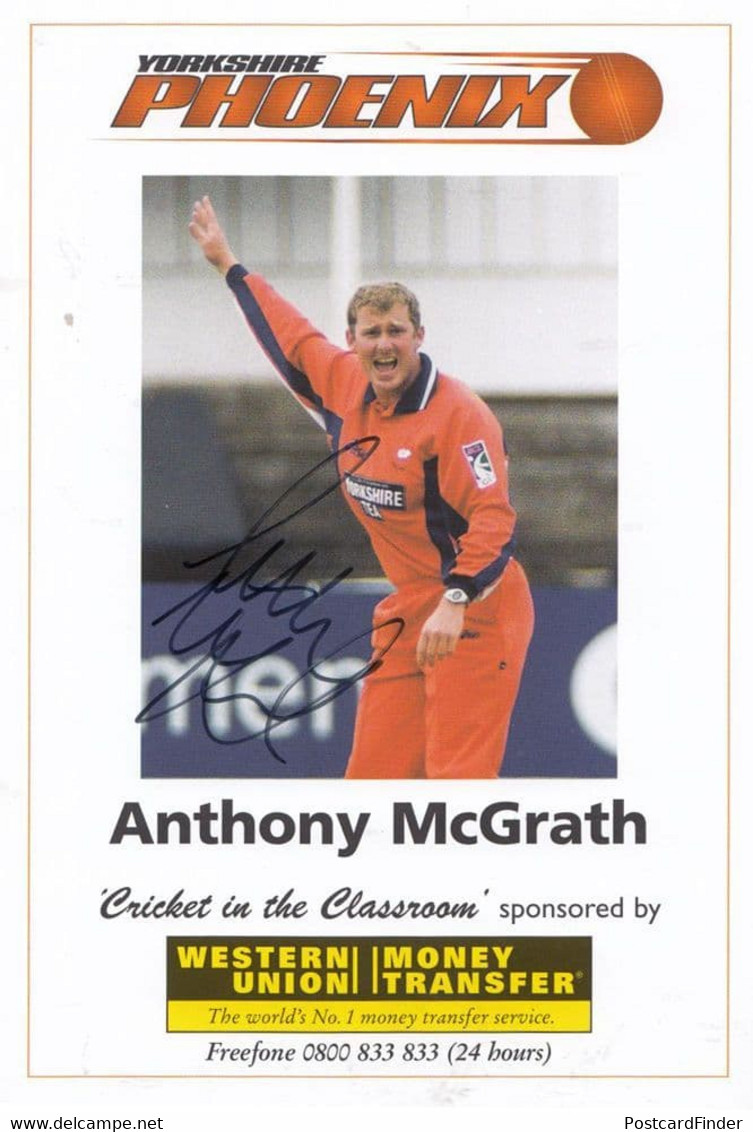 Anthony McGrath Yorkshire Phoenix Team Hand Signed Cricket Photo - Cricket