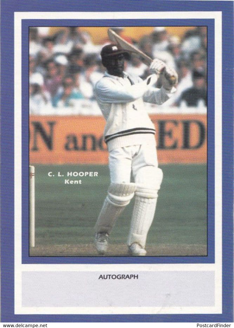 CL Hooper Kent RARE Limited Edition Vintage Cricket Trading Photo Card - Cricket