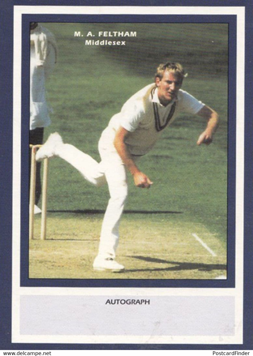 MA Feltham Middlesex RARE Limited Edition Vintage Cricket Trading Photo Card - Cricket