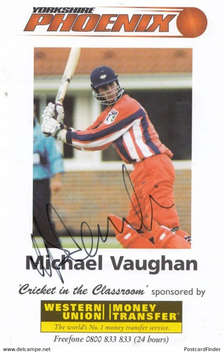 Michael Vaughan Yorkshire Phoenix Team Hand Signed Cricket Photo - Cricket