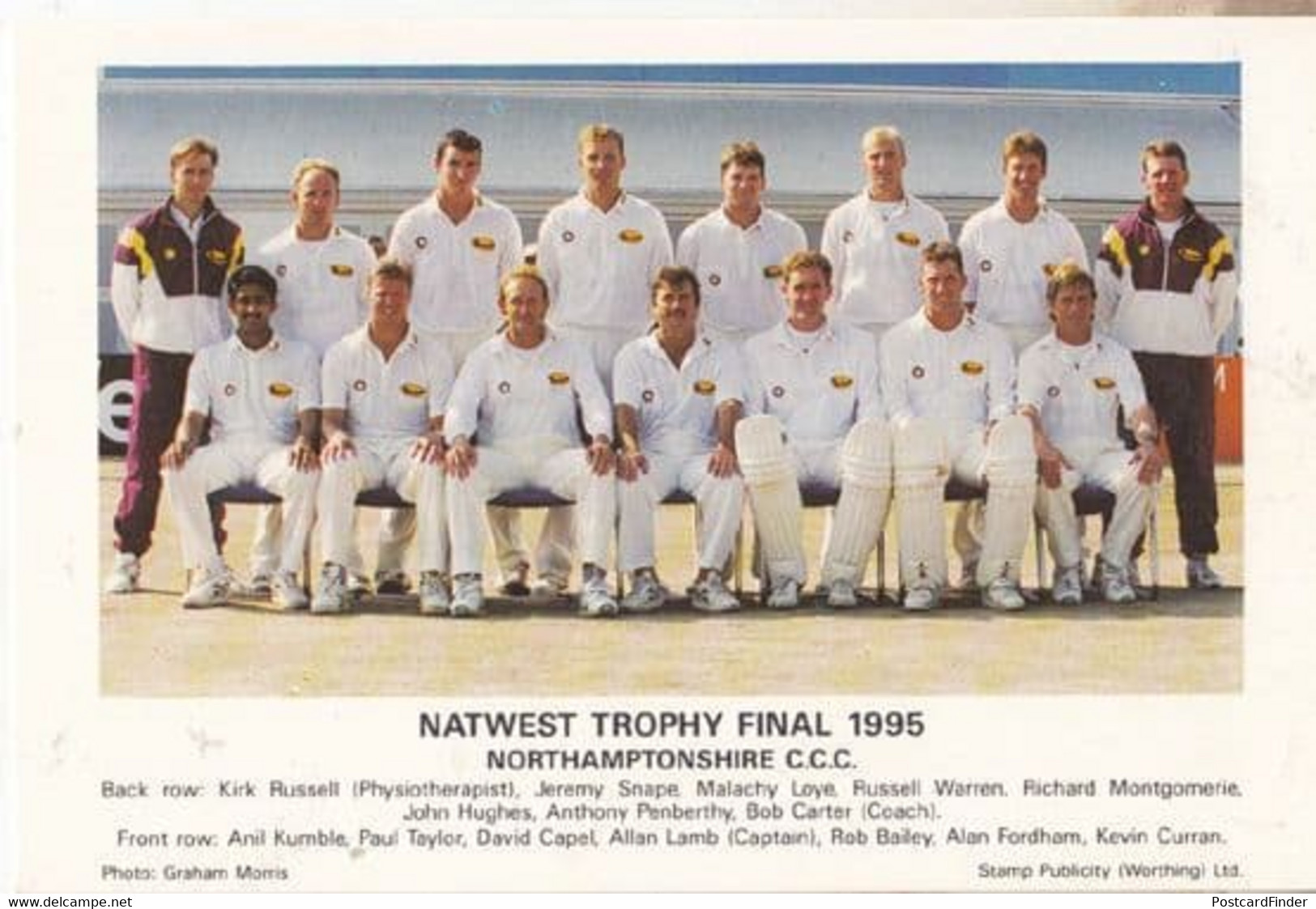 Natwest Trophy Final 1995 Northamptonshire English Cricket Team Postcard - Cricket