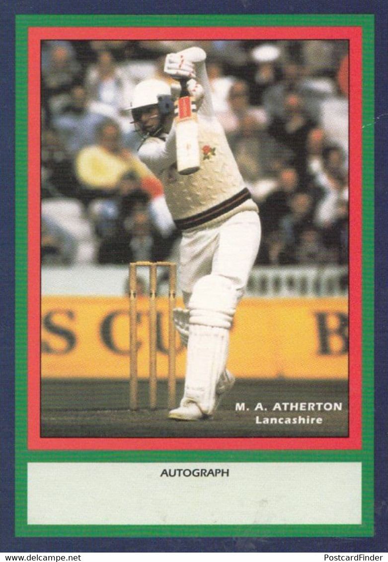 Mike Atherton Lancashire RARE Limited Edition Vintage Cricket Trading Photo Card - Cricket