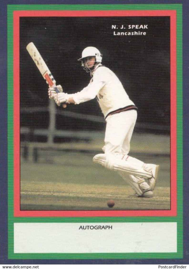 NJ Speak Lancashire RARE Limited Edition Vintage Cricket Trading Photo Card - Cricket