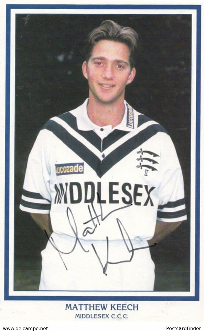 Matthew Keech Middlesex Cricketer Cricket Hand Signed Card Photo - Cricket