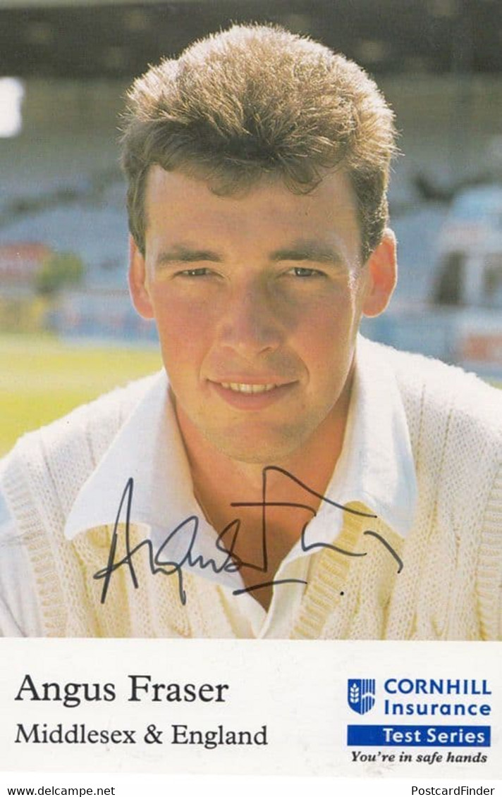 Angus Fraser Middlesex Cricket Cornhill TWO 2x Hand Signed Autograph Photo S - Cricket