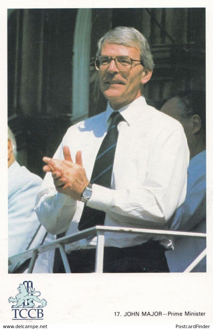 John Major Former Prime Minister At A Cricket Match TCCB Postcard - Cricket