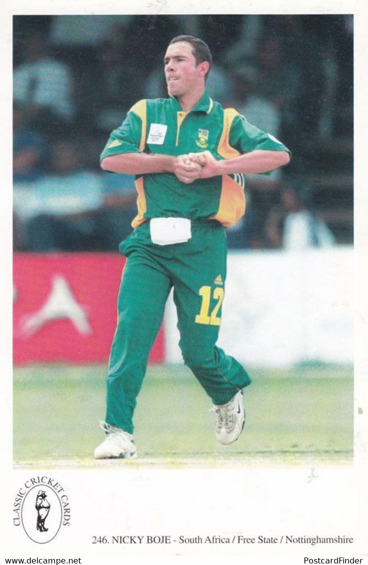 Nicky Boje Nottinghamshire South African Internatonal Cricketer Cricket Postcard - Cricket