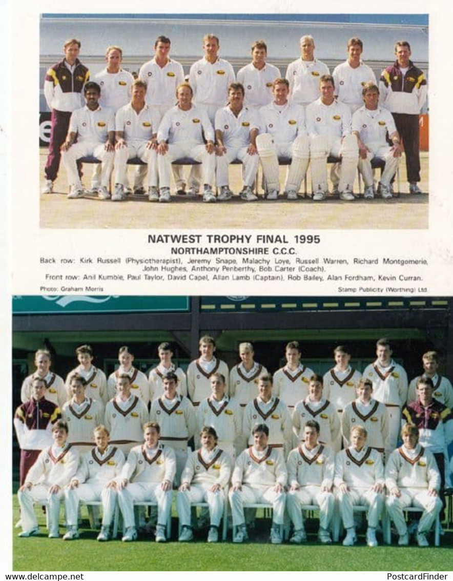 Northamptonshire Natwest Trophy Final 1995 Cricket Souvenir Postcard AND Photo - Cricket