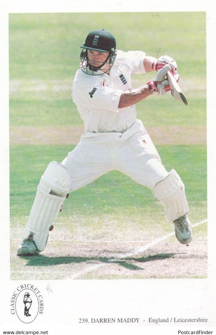 Daren Maddy Leicester English International Team Cricketer Cricket Rare Postcard - Cricket