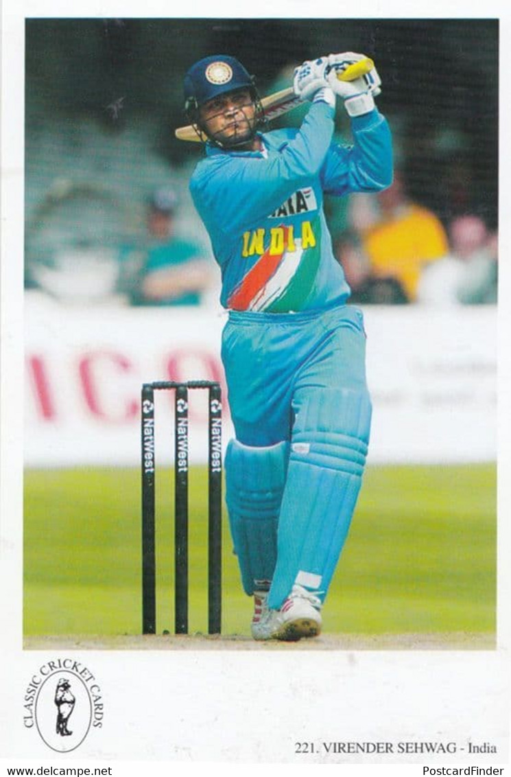 Virender Sehwag India International Team Cricketer Cricket Postcard - Cricket