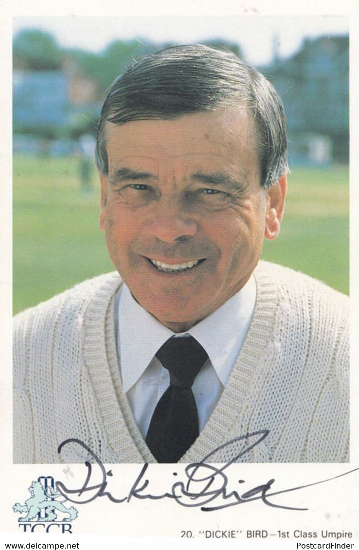 Dickie Bird Umpire England Classic Cricket Club Card Hand Signed Photo - Críquet