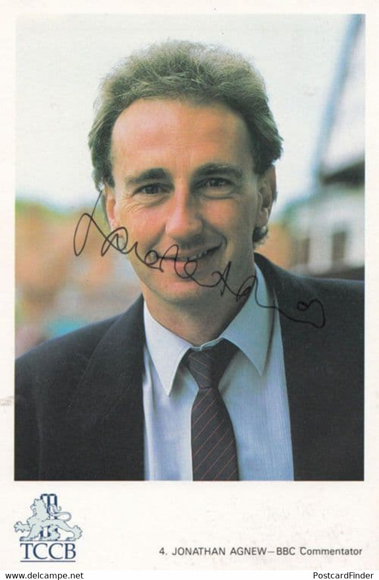 Jonathan Agnew Commentator BBC Classic Cricket Card Hand Signed Photo Postcard - Cricket