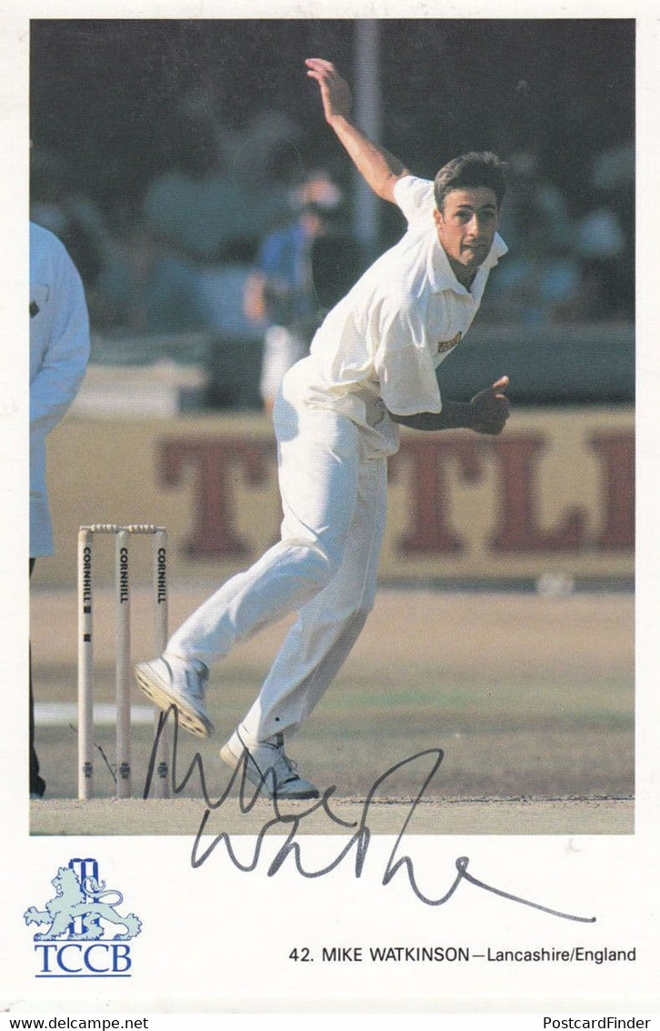 Mike Watkinson Lancashire Classic Cricket Club Hand Signed Card Photo Postcard - Cricket