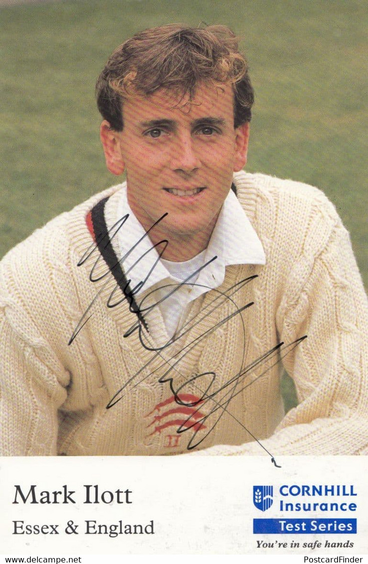 Mark Ilott Essex Club Cricket Hand Signed Card Photo Cornhill Card - Cricket