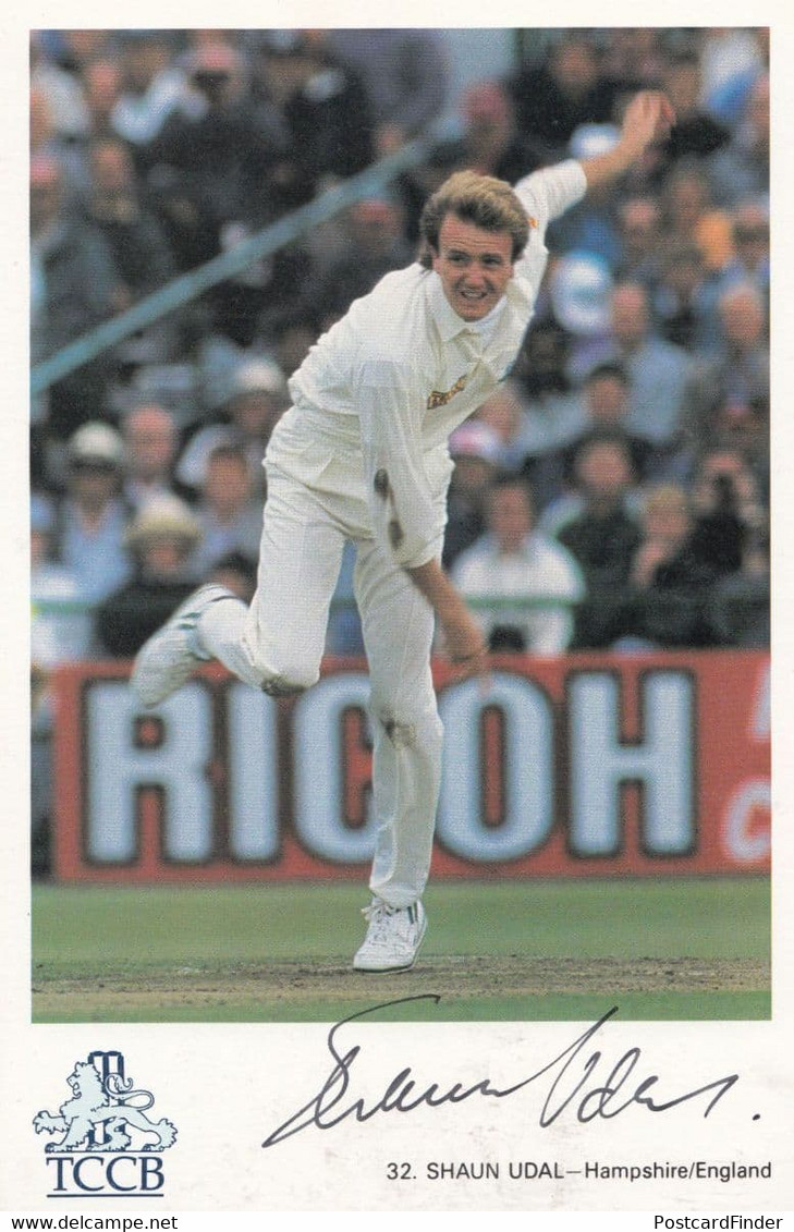 Shaun Udal Classic Hampshire Club Cricket Hand Signed Card Photo Postcard - Cricket