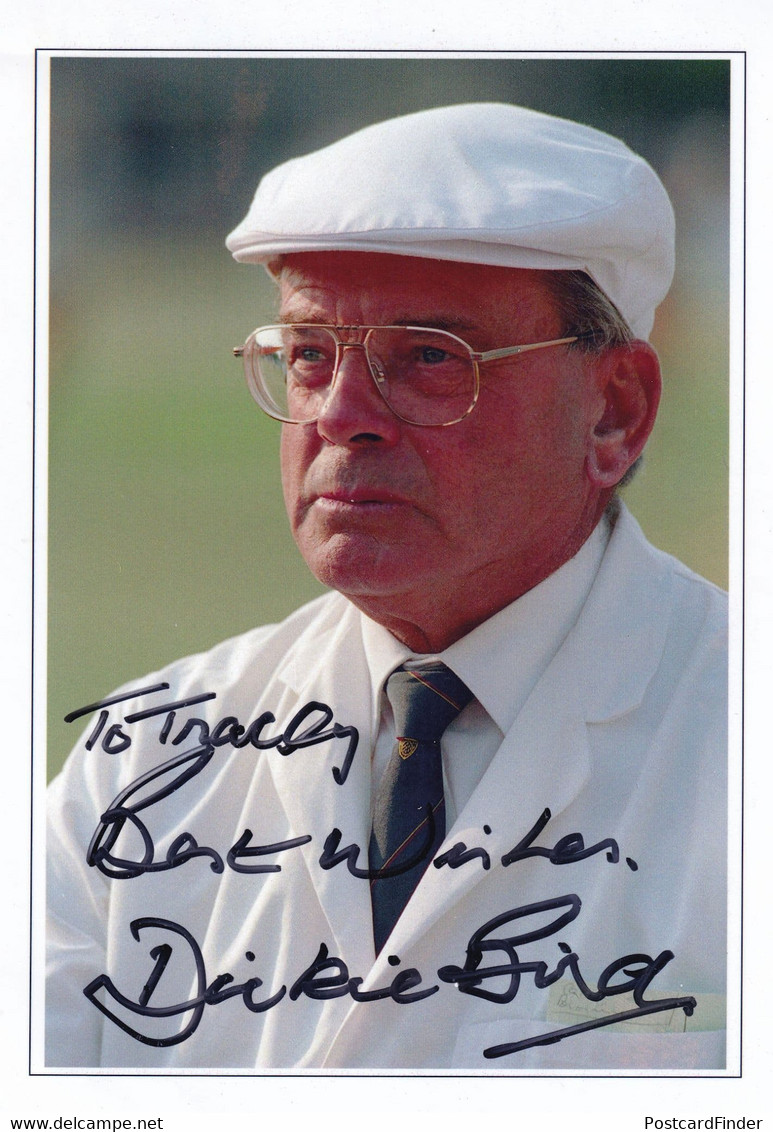 Dickie Bird Cricket Umpire Large 8x6 Hand Signed Photo - Cricket