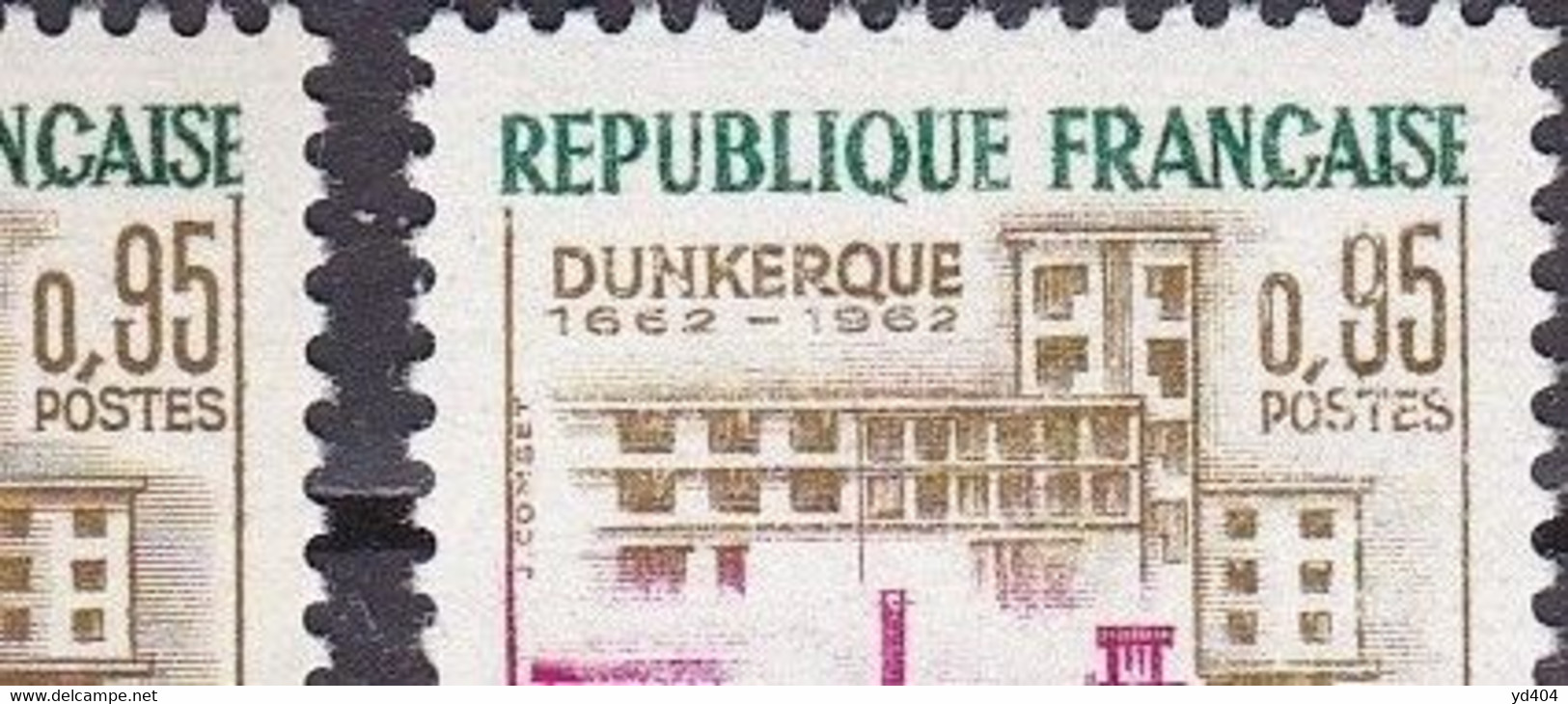 FR7290 - FRANCE – 1961 – DUNKERQUE - VARIETIES - Y&T # 1317(x2) MNH - Ungebraucht