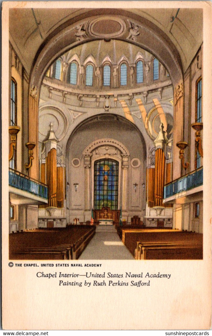 Maryland Annapolis Naval Academy Chapel Interior Painting By Ruth Perkins Safford - Annapolis – Naval Academy