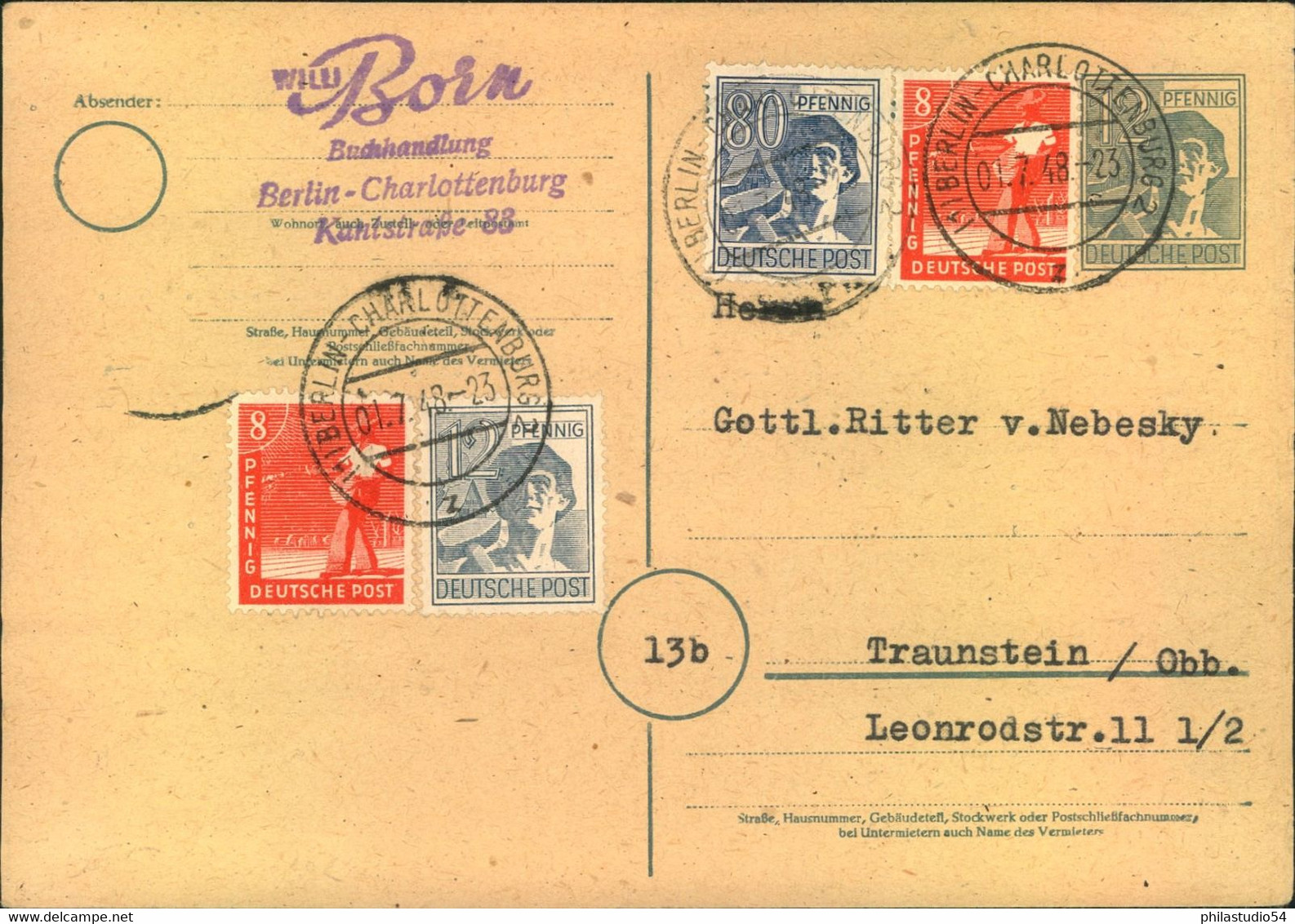 1948, WÄHRUNGSREFORM, FSK Mit Zusatz Ab "BERLIN CHARLOTTENBURG 2 - Other & Unclassified