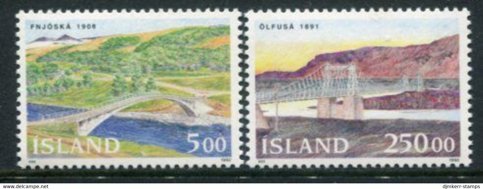 ICELAND 1992 Bridges MNH / **  Michel 768-69 - Nuevos