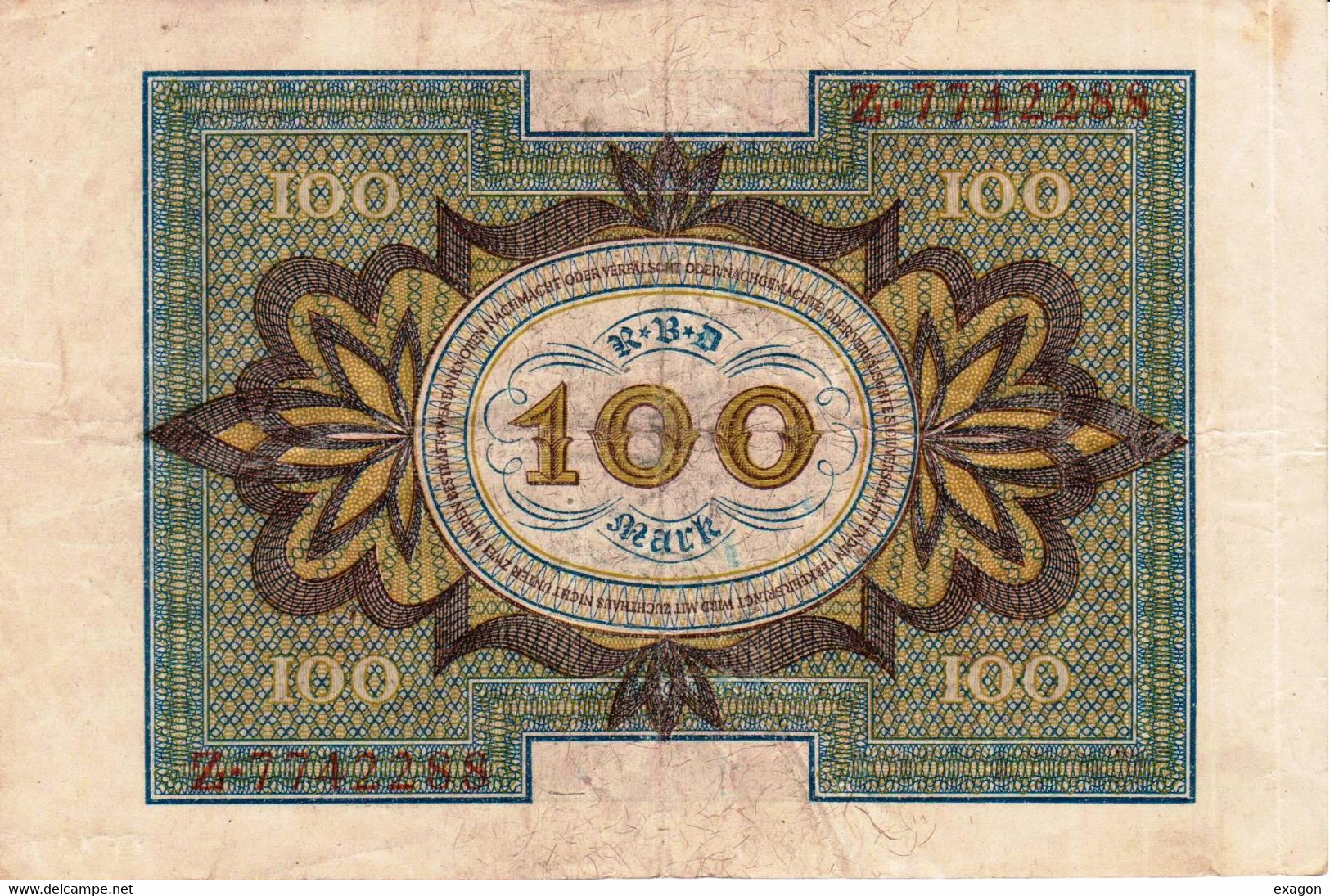 100   MARCHI   TEDESCHI   -   Anno  1920  - Stock 98 - 100 Mark