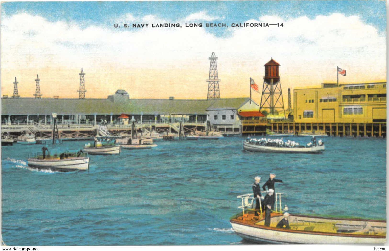 Cp Post Card U.S. Navy Landing, LONG BEACH, California - 14 - Long Beach