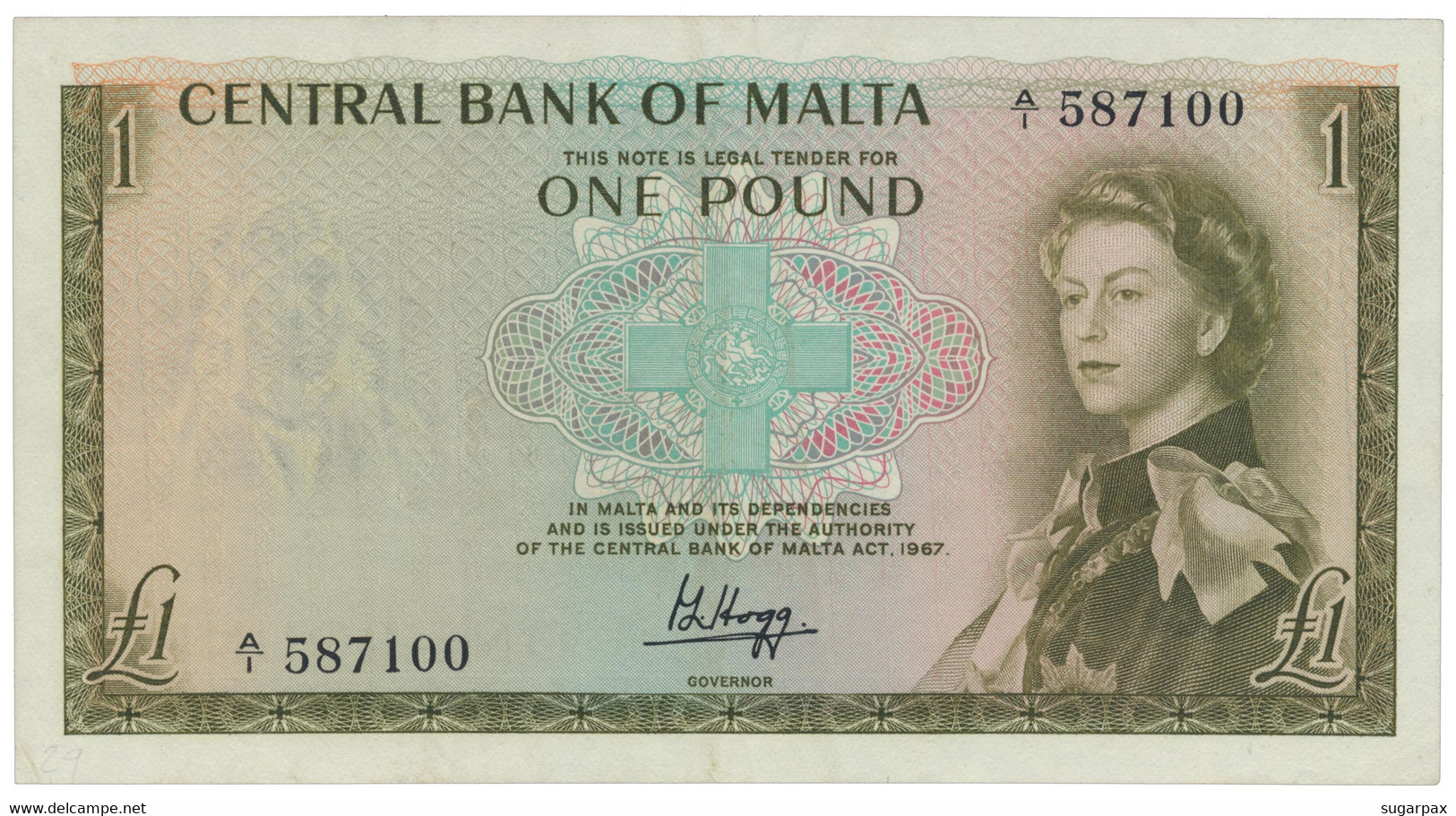 Malta - 1 Pound - L. 1967 ( 1969 ) - Pick 29 - Serie A/1 - Malta