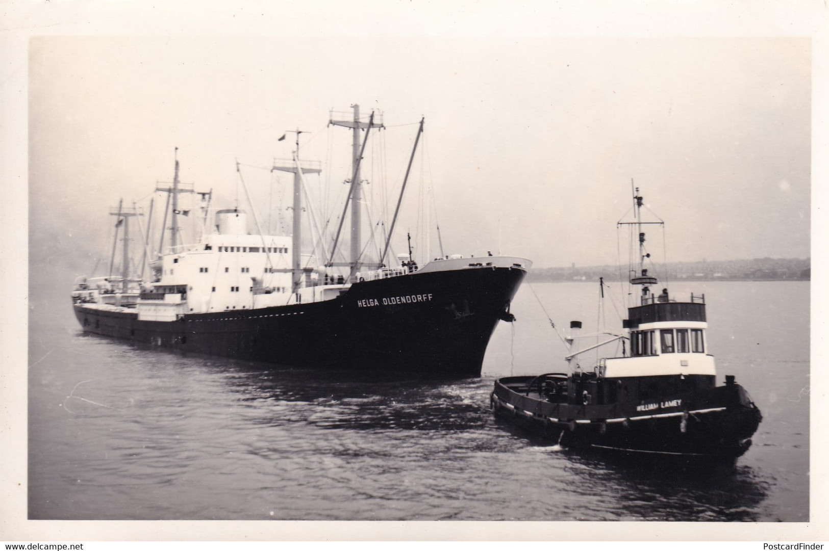 William Lamey Tugboat Tug Ship Vintage Plain Back Postcard Photo - Remorqueurs