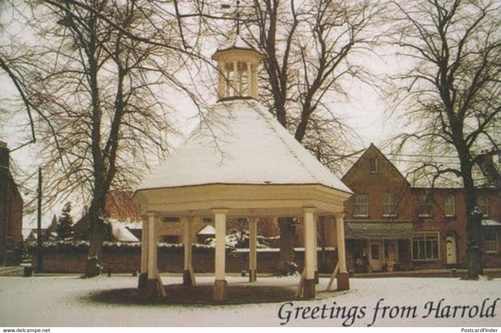 Harrold Bedfordshire Walls Ice Cream The Butter Market At Christmas Postcard - Autres & Non Classés