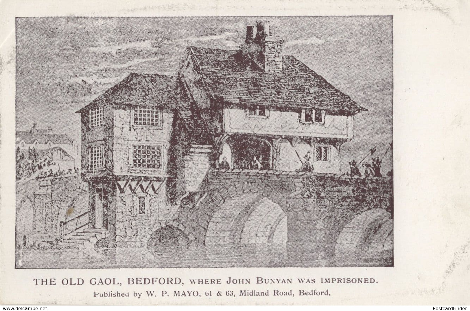 John Bunyan Author Bedford The Jail Gaol Old Artist Postcard - Other & Unclassified