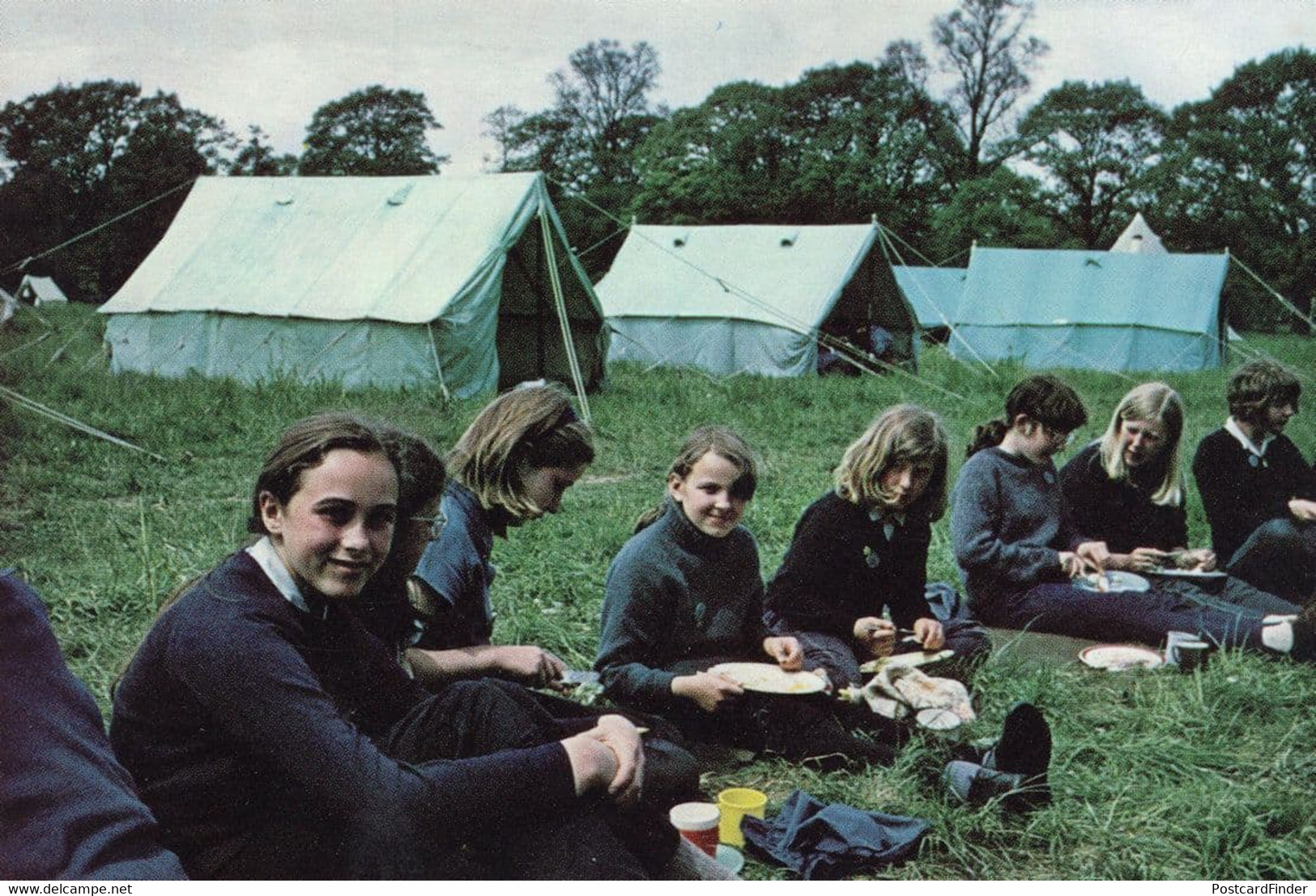 Buckinghamshire Girl Guides Tent Picnic Jubilee Camp Rare Postcard - Buckinghamshire