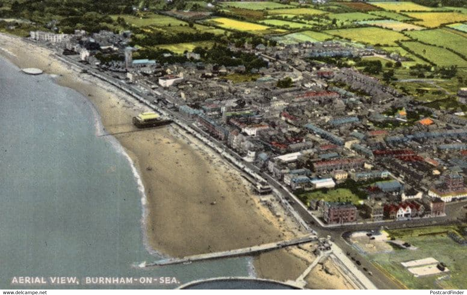 Aerial View Burnham On Sea Bucks Vintage Real Photo Postcard - Buckinghamshire