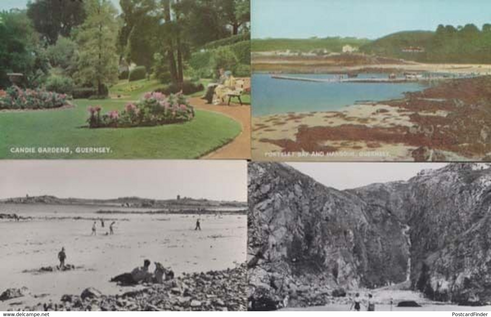 Guernsey Candie Gardens Portelet Bay 4x Vintage Postcard S - Sonstige & Ohne Zuordnung